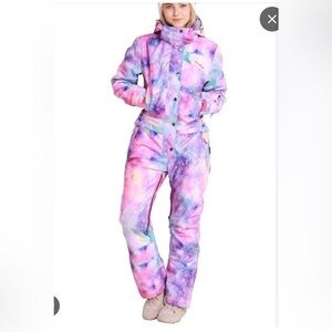 Blue magic girls full 1-piece, half zip snowsuit jumpsuit size 140 US size 10